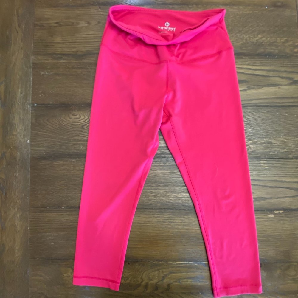 90 Degree by Reflex Pink Cropped Leggings Size M